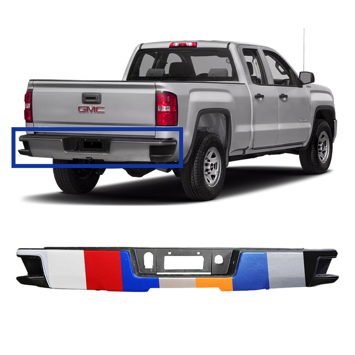 Chevrolet Silverado/GMC Sierra 1500 CAPA Certified Rear Bumper Assembly Without Sensor Holes & With Corner Step - GM1103177C