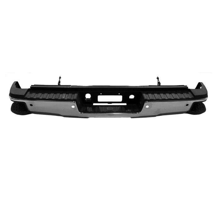 Chevrolet Silverado 2500/3500/GMC Sierra 2500/Sierra 3500 Rear Bumper Assembly Single Rear Wheels W/O Hitch Bar W/Park W/O Harness W/O Sensors Chrome - GM1103183