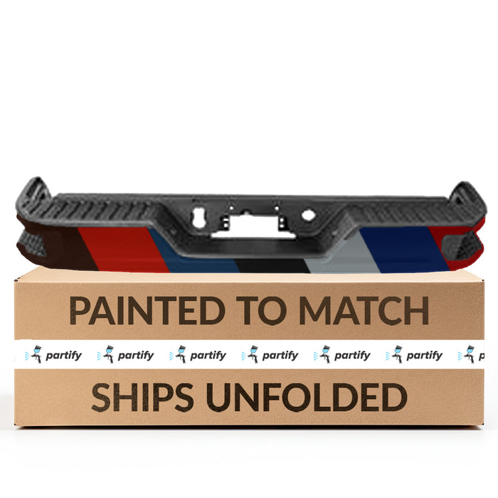 Chevrolet Silverado/GMC Sierra 1500 Single Exhaust CAPA Certified Rear Bumper Assembly; without Park; without Blind Spot Module; without Hitch - GM1103221C