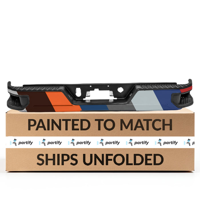 Chevrolet Silverado/GMC Sierra 1500 Single Exhaust Rear Bumper Assembly With Blind Spot Module Without Hitch - GM1103223