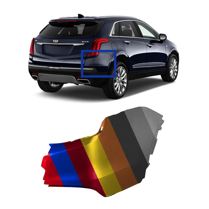 Cadillac XT5 Rear Passenger Side Bumper End Without Sensor Holes & With Blind Spot Bracket - GM1117108