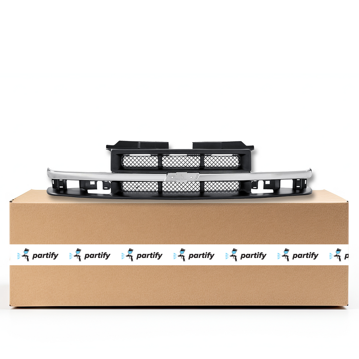 Chevrolet S10 Pickup Grille Base Model Mesh Type With Chrome Moulding - GM1200419