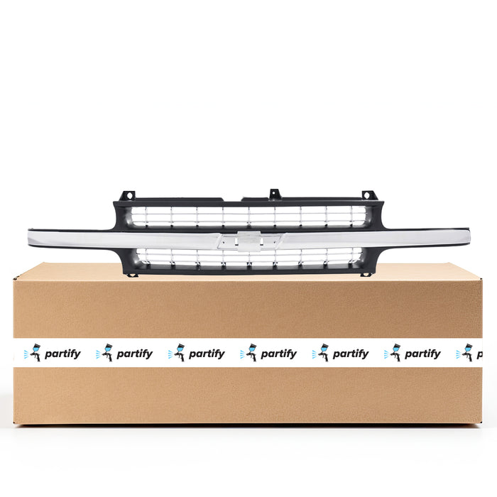 Parrilla negra cromada certificada CAPA para camioneta Chevrolet Silverado (excepto modelos pesados) - GM1200424C