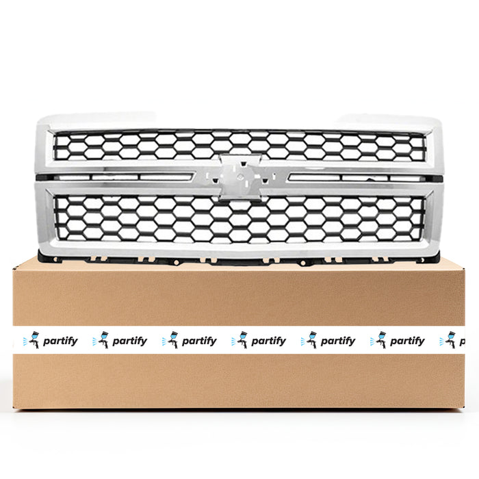 Chevrolet Pickup Chevy Silverado 1500 Grille Chrome Frame Black Mesh With Chrome Moulding Ltz - GM1200696