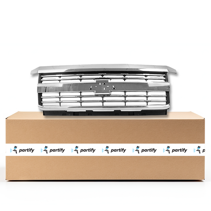 Chevrolet Pickup Chevy Silverado 2500 OEM Grille With Chrome Moulding Matte Dark Gray - 23335298