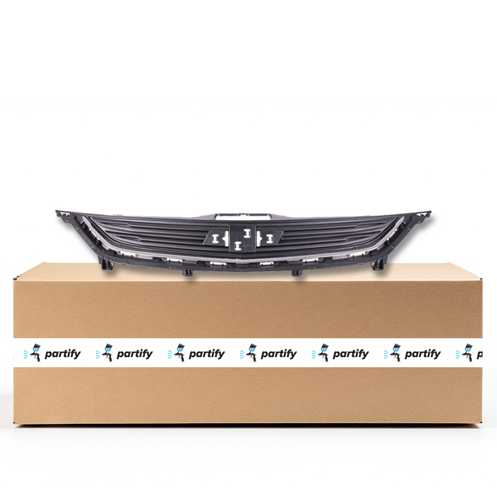 Parrilla superior OEM para Chevrolet Sonic Hatchback, color negro mate con moldura cromada (sin paquete RS) - 94538130