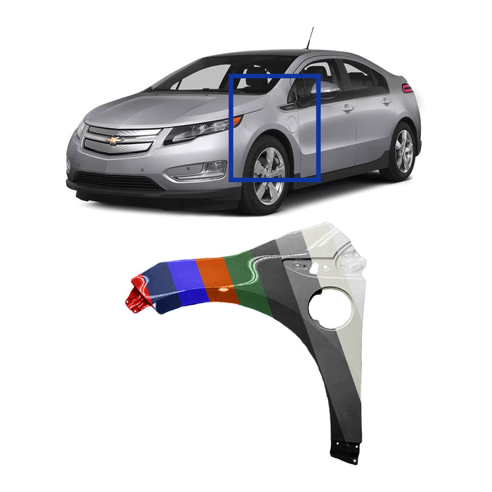 Chevrolet Volt CAPA Certified Driver Side Fender Without Side Lamp Marker Hole - GM1240371C