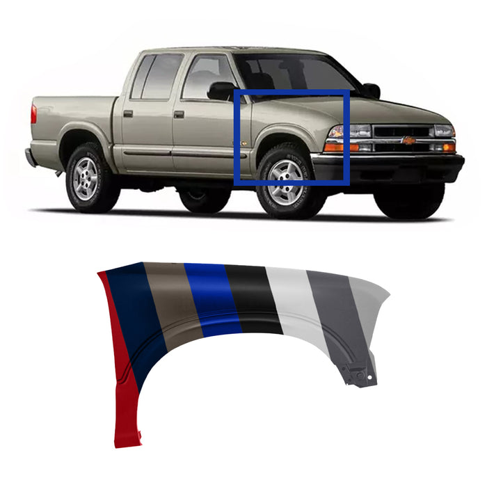 Chevrolet S10 Pickup 2WD/4WD CAPA Certified Passenger Side Fender Without ZR2 Package - GM1241195C