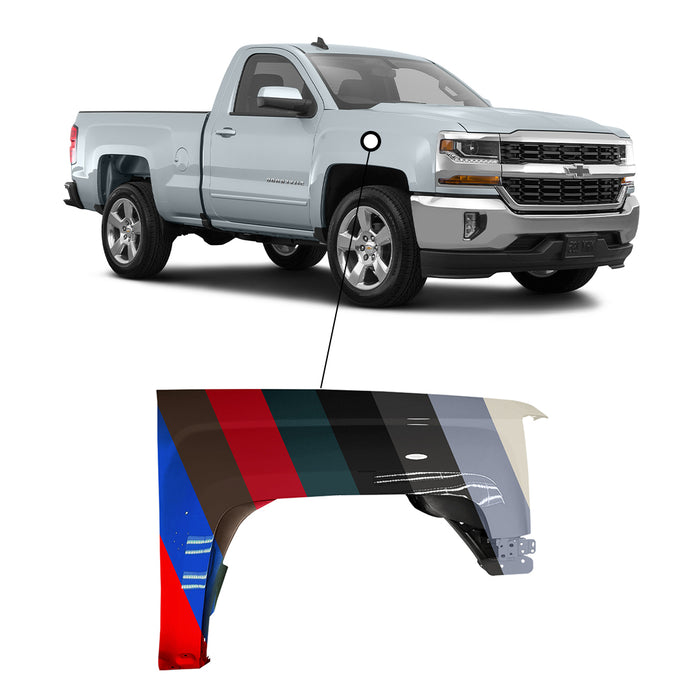 Rear Driver Side Bumper Trim For 2014-2018 Chevy Silverado 1500 - Primed, Direct Fit
