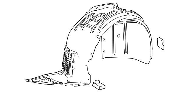 Chevrolet Camaro LS/LT/LT1/SS Passenger Side Fender Liner Mat: Pe/Vacuum Form Convertible/Coupe - GM1249272