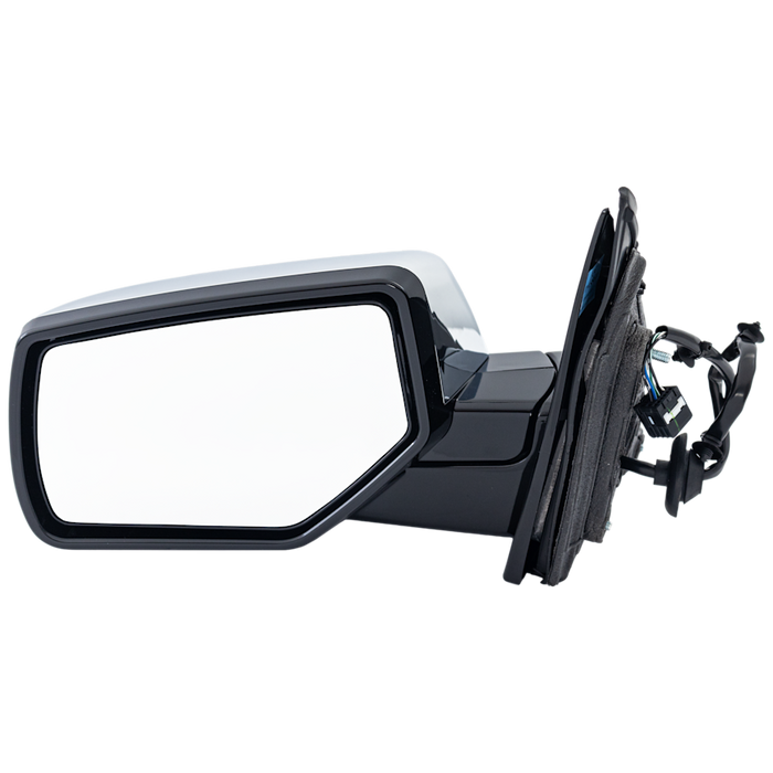 Chevrolet Suburban/Tahoe/GMC Yukon/Yukon XL Driver Side Door Mirror Man-Folding W/Cover Flat Glass Chrome Assembly - GM1320668