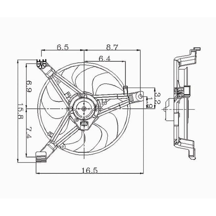 Buick Century/Regal/Chevrolet Lumina/Monte Carlo A/C Condenser Fan Assembly Right Side Mounted Fan Assembly W/Standard Cooling 3.1L V6/3.8L V6 - GM3113108