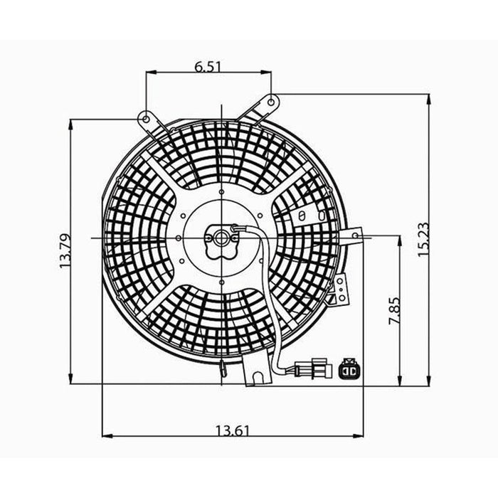 Chevrolet Metro/Geo Metro A/C CAPA Certified Condenser Fan Assembly Electric Fan Assembly - GM3113112C