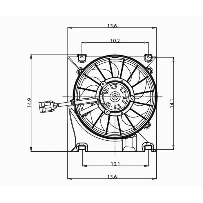 Saturn L100/L200/L300/LS/LS1/LS2/LW1/LW2/LW200/LW300 A/C Condenser Fan Assembly Front Fan Assembly 2.2L L4/3L V6 - GM3113115