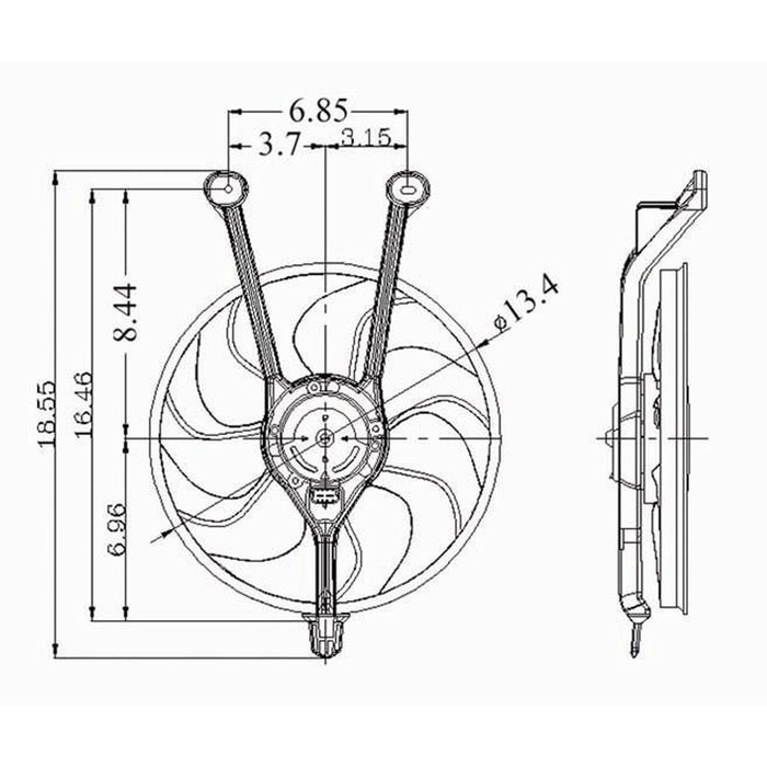 Cadillac DeVille/Eldorado/Seville Engine Cooling Fan Assembly Motor/Blade/Bracket Assembly 4.6L V8 - GM3115102