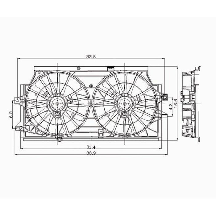 Buick Century/Regal Engine Cooling Fan Assembly Dual Fan Assembly - GM3115116