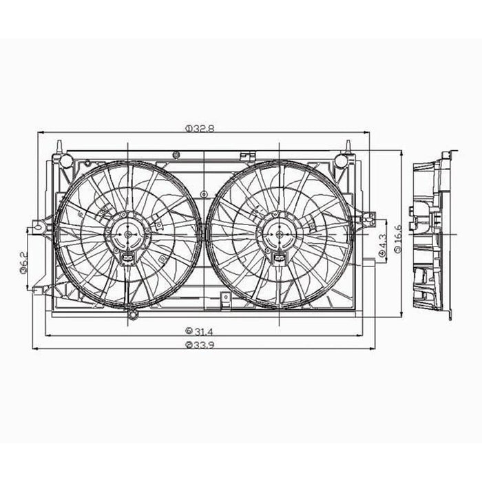 Buick Century/Regal Engine Cooling Fan Assembly Dual Fan Assembly - GM3115129