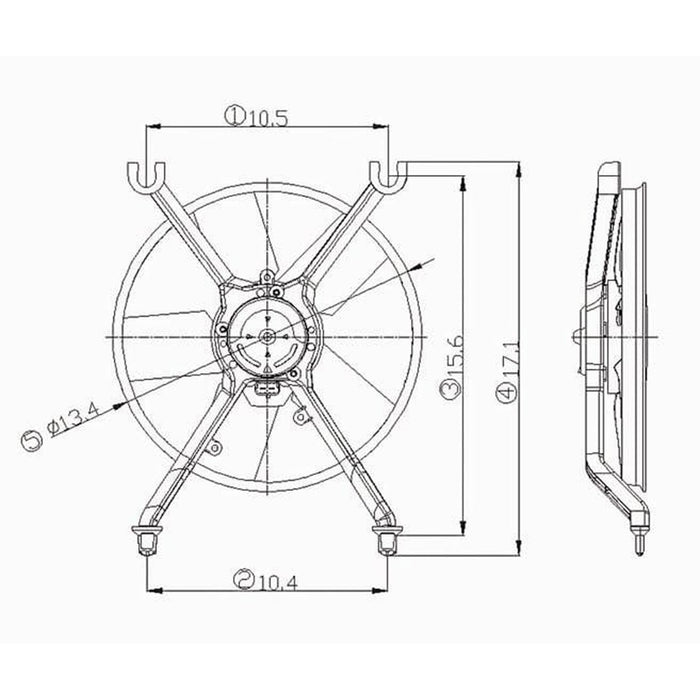 Buick Regal/Oldsmobile Cutlass Supreme/Pontiac Grand Prix Engine Cooling Fan Assembly W/Dual Fans Left Side 2.3L L4/3.1L V6/3.1L V6 Naturally Aspirated/3.1L V6 Turbocharged 4 Door Sedan - GM3115174