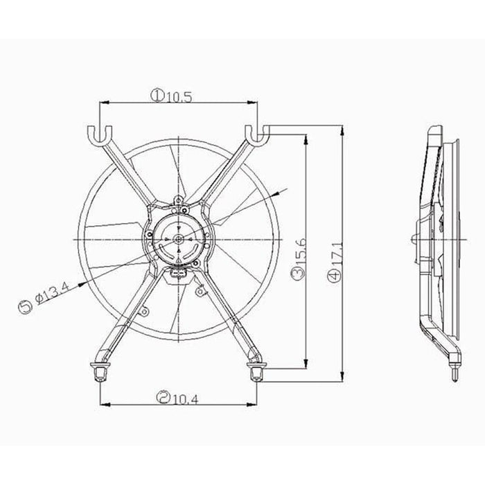 Buick Regal/Oldsmobile Cutlass Supreme/Pontiac Grand Prix Engine Cooling Fan Assembly W/Dual Fans Right Side 2.3L L4/3.1L V6/3.1L V6 Naturally Aspirated/3.1L V6 Turbocharged 4 Door Sedan - GM3115175