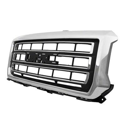 GMC Pickup GMC Sierra 1500 CAPA Certified Grille Chrome Frame Black Bars Base/Sle/Slt - GM1200687C