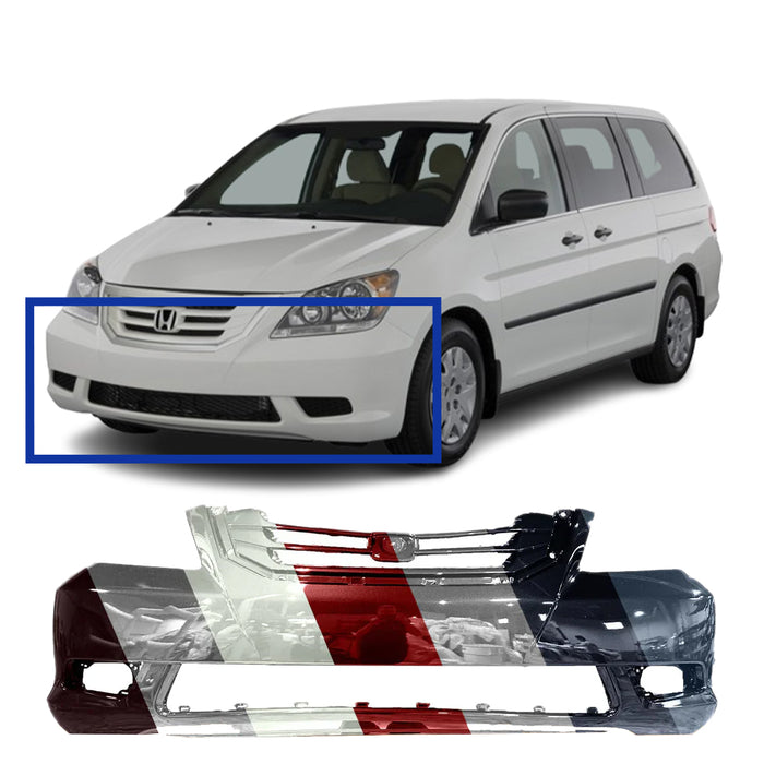 Honda Odyssey Non Touring CAPA Certified Front Bumper Without Sensor Holes - HO1000257C