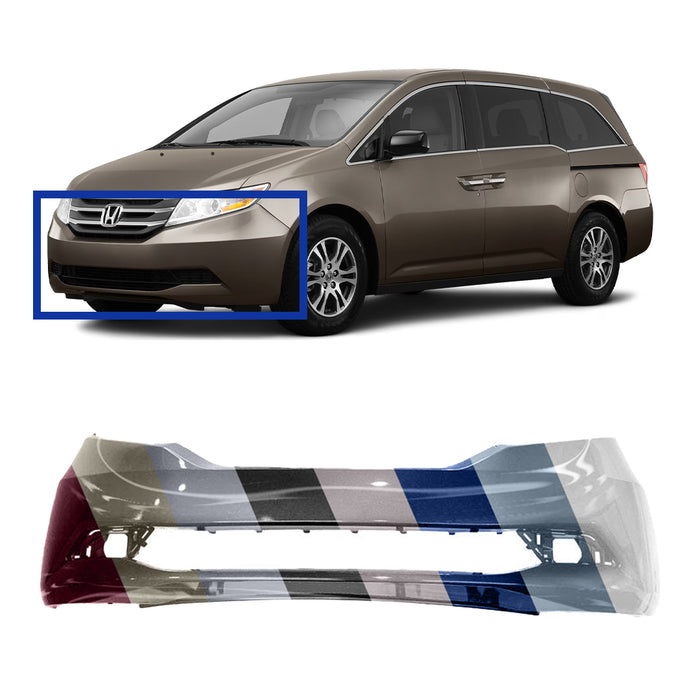 Honda Odyssey Non Touring CAPA Certified Front Bumper Without Sensor Holes - HO1000276C