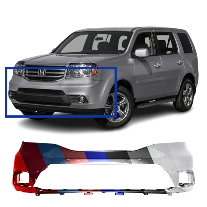 Honda Pilot EX/EX-L/LX/SE Front Bumper Without Sensor Holes - HO1000285