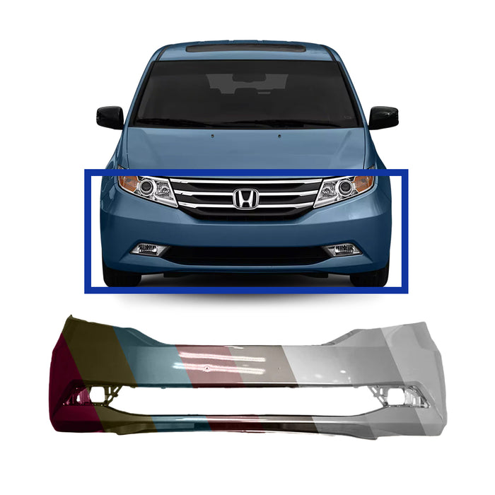 Honda Odyssey Non Touring CAPA Certified Front Bumper Without Sensor Holes - HO1000293C