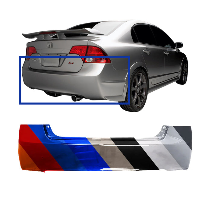 Honda Civic Sedan CAPA Certified Rear Bumper Non SI Models - HO1100235C