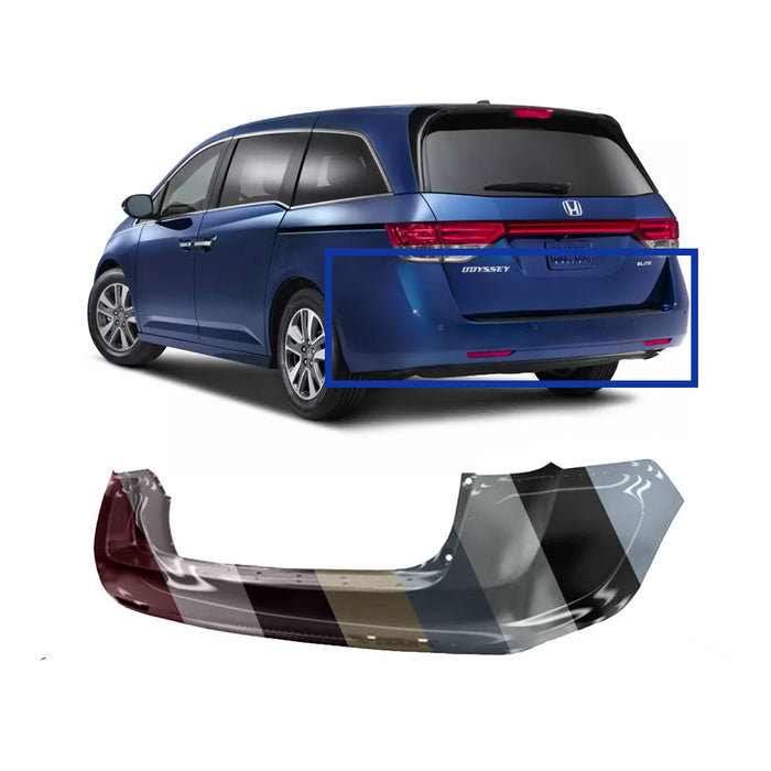 Honda Odyssey Non Touring CAPA Certified Rear Bumper Without Sensor Holes - HO1100267C