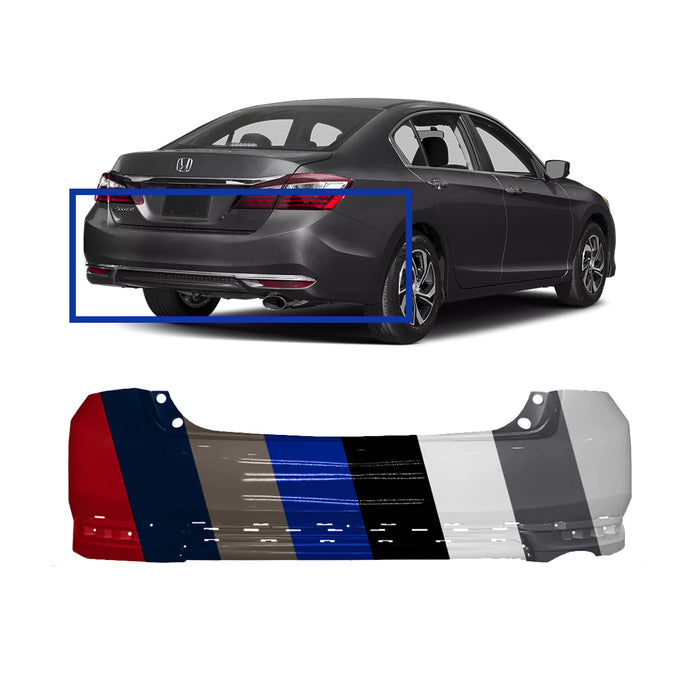 Honda Accord Sedan Rear Bumper Without Dual Exhaust & Without Sensor Holes - HO1100290