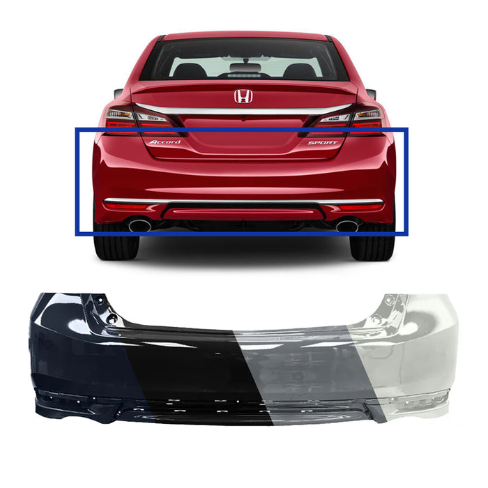 Honda Accord Sedan OEM Rear Bumper With Dual Exhaust & Without Sensor Holes - 71501T2FA60ZZ