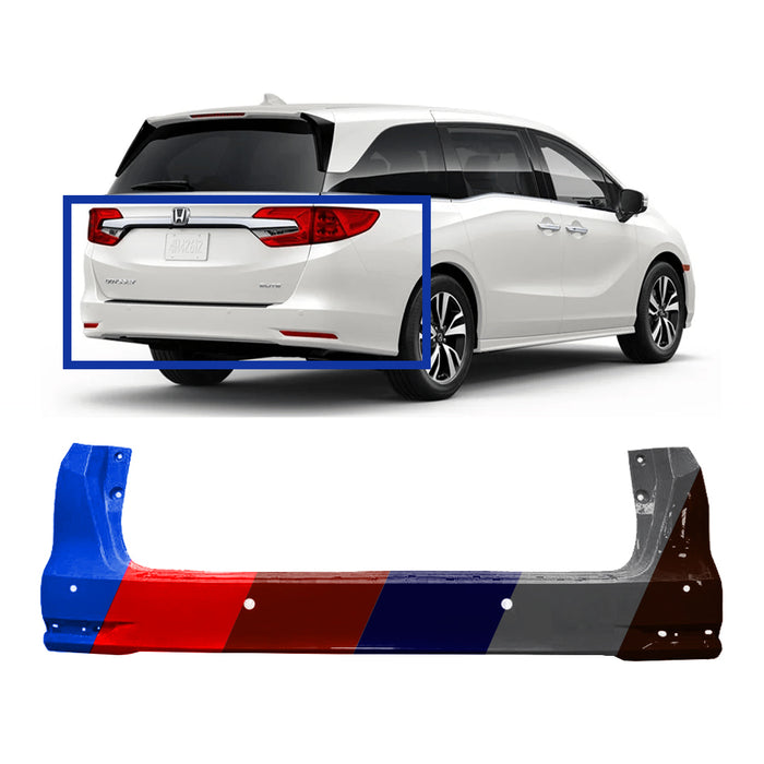 Honda Odyssey CAPA Certified Rear Bumper With Sensor Holes - HO1100304C