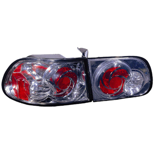 Honda Civic Tail Light Set 4 Lamps Set Wheel Design Chrome Housing 2 Door Hatchback - HO2811156