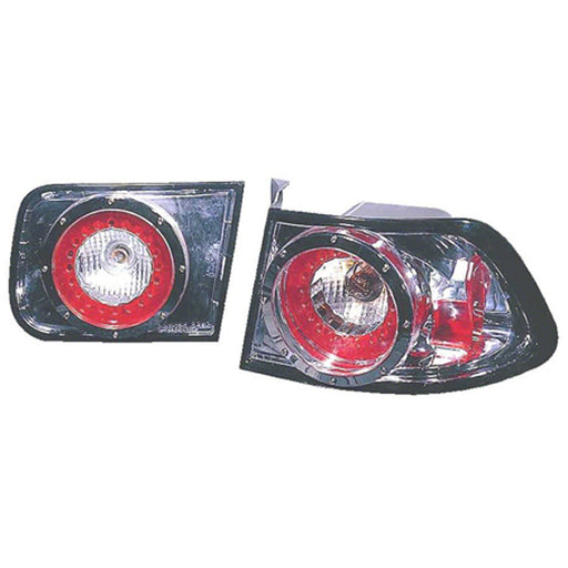 Honda Civic Tail Light Set 4 Lamp Set Led Design Chrome Type 2 Door Coupe - HO2811162