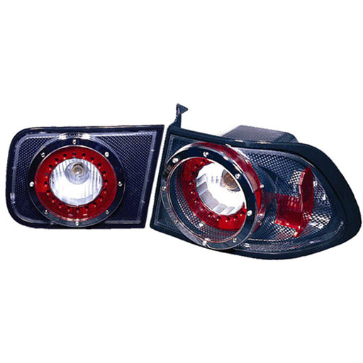 Honda Civic Tail Light Set 4 Lamp Set Led Design Carbon Fiber Type 2 Door Coupe - HO2811164