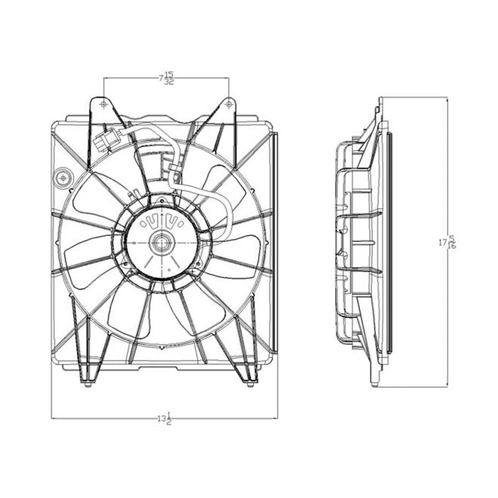 Honda Civic Hybrid/Hybrid-L A/C Condenser Fan Assembly Motor/Blade/Shroud Assembly - HO3113124