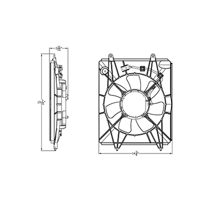 Honda CR-V A/C Condenser Fan Assembly Motor/Blade/Shroud Assy - HO3113138