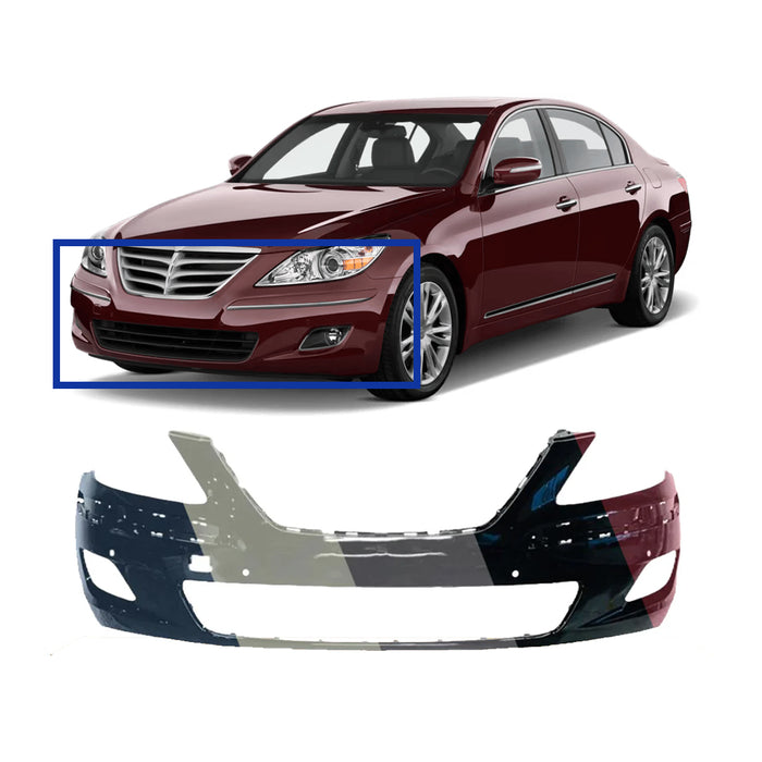 Hyundai Genesis Sedan Front Bumper With Sensor Holes - HY1000174