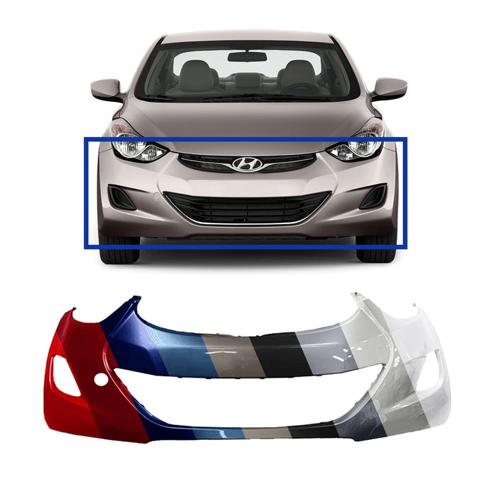 Hyundai Elantra Sedan CAPA Certified Front Bumper With Tow Hook Hole - HY1000193C