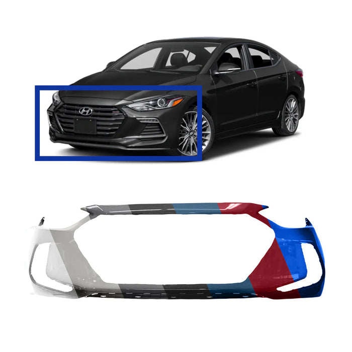 Hyundai Elantra Sedan Non-Sport CAPA Certified Front Bumper - HY1000215C