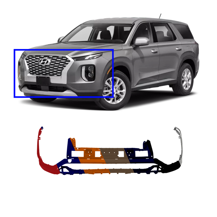 Hyundai Palisade Limited/Ultimate OEM Front Bumper With Sensor Holes - 86550S8110