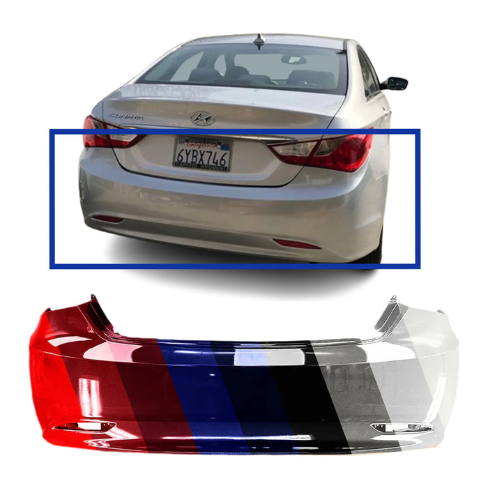 Hyundai Sonata Non-Hybrid Single Exhaust Rear Bumper - HY1100175