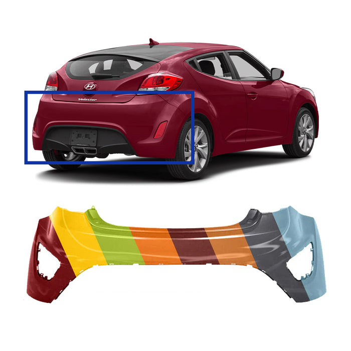 Hyundai Veloster Turbo Rear Bumper Without Sensor Holes - HY1100193