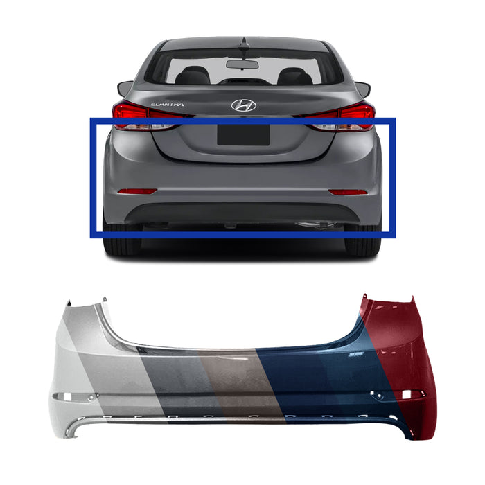 Hyundai Elantra Sedan CAPA Certified Rear Bumper For USA Manufactured Models - HY1100201C