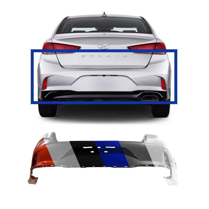 Hyundai Sonata CAPA Certified Rear Bumper Without Sensor Holes - HY1100218C