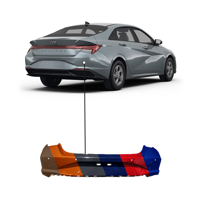 NEW Primered Rear Bumper Cover For 2021-2023 Hyundai Elantra (USA Built) – Unfinished, Ready For Paint