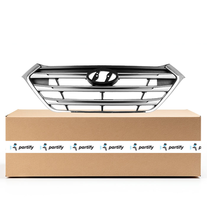 Hyundai Tucson CAPA Certified Grille Black/Silver With Chrome Molding - HY1200190C