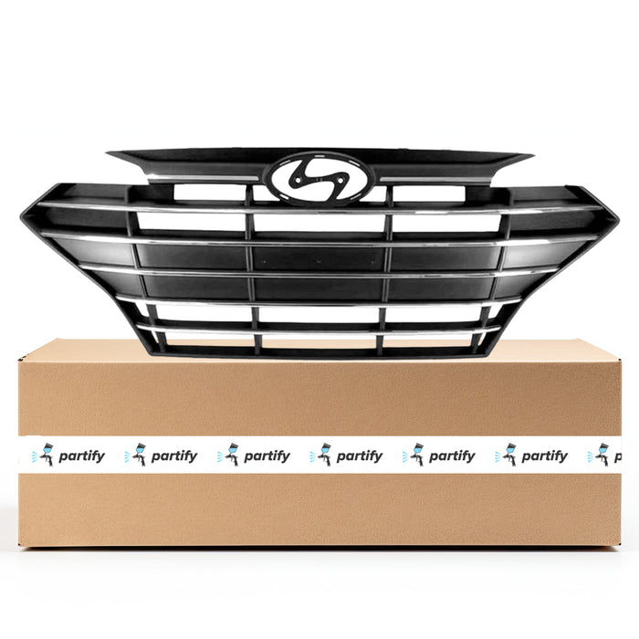 Hyundai Elantra Sedan Grille Black/Chrome Without Adaptive Cruise For For USA Manufactured Models - HY1200212