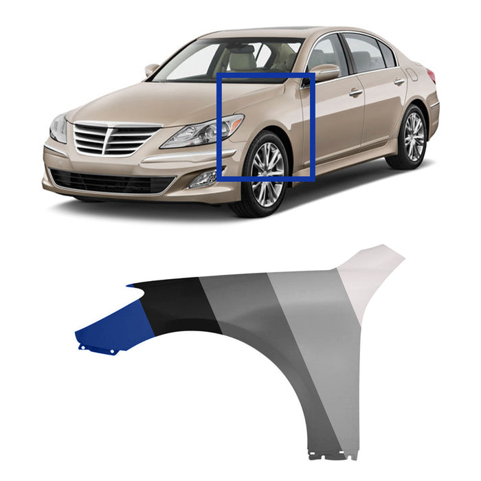 Hyundai Genesis Sedan CAPA Certified Driver Side Fender - HY1240142C